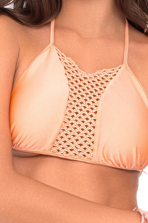 Luli Fama Let's Be Mermaids Crochet Loops Center Halter Top